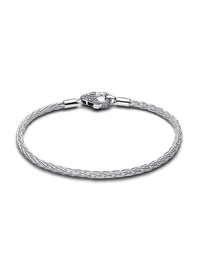 PANDORA Pavé Clasp Foxtail Chain Charm Bracelet - Image 2